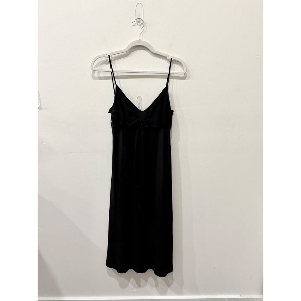 Laundry by Shelli Segal 100% Silk Sleeveless Midi Slip Dress Black Womens Size 6